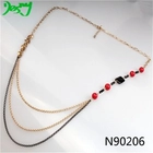 الصين long thin golden chain seed bead costume necklace N90206 الصانع