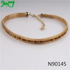 الصين modern color rhinestone gold statement necklace N90145 الصانع