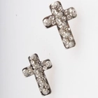 الصين punk women and men silver rivet cross crystal stud earrings E30054 الصانع