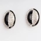 الصين rhinestone round button wholesale clip on earrings E30025 الصانع