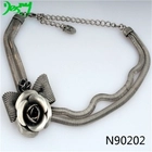 الصين silver hawaiian flower metal chain choker necklace N90202 الصانع