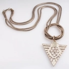 中国 simple gold chain rhinestone triangle pendant necklace N90096 メーカー