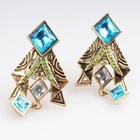 China spark crystal elements egyptian clip on earrings E30038 manufacturer