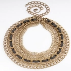 الصين vintage brass multilayer thick rope chain necklace N90053 الصانع