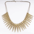 الصين vintage rope gold feather leaf statement necklace N90081 الصانع