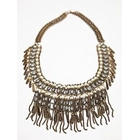China vintage state charm chunky chain tassel beaded collar necklace manufacturer