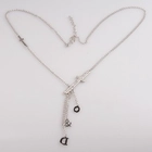 الصين wholesales silver chain letter big cross costume necklace N90357 الصانع