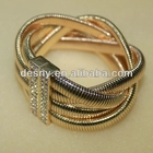 الصين wide indian gold plated imitation elastic rhinestone bangle B10119 الصانع