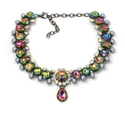 China 2018 New European and American style multi-colored wedding party gift drop necklace for women manufacturer