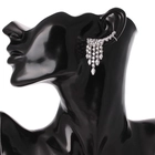 China China Fashion Luxury Zircon Fringe Ear Crawler Teardrop Ear Cuff Wrap Sweep Earrings,Tassel  Fringe Earrings manufacturer