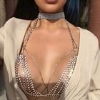 China Fashion Hot Sale Crystal Ornament Custom Bikini Gypsy Top Harness Triangle Bra Body Chest Chain Necklace Jewelry manufacturer