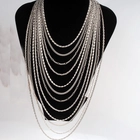 China Fashion Necklace Women  Sliver Color Mutli Long Pendant Necklace For Women Statement Jewelry manufacturer