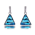 China Jewelry wholesale manufacturers wholesale hot sale geometric style multi-glossy Austrian crystal triangle earrings manufacturer