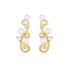 China New S925 sterling silver rattan earrings court retro wild pearl earrings ladies earrings manufacturer