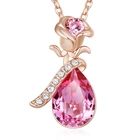 China Rose Flower Necklace Female luxury element crystal pendant chain clasp chain jewelry Factory wholesale Na1 manufacturer