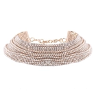 China Trendy Best Gift Charm Layering Diamond Choker Necklaces Multi Rows Rhinestone Chokers Jewelry For Ladies Austrian Rhinestone Fit Fashion Jewelry, DIY Women Jewelry manufacturer