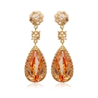 China Wholesale New Fashion Gold Silver Plated Zircon Style Colorful Stud Earrings Women Fashion Jewelry manufacturer