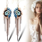 China wholesale fashion jewelry tassle drop silk thread earring,earring factory china,latest model fashion colorful tassle earrings manufacturer