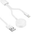 China Neues tragbares magnetisches 2-in-1-Ladegerät für kabellose Uhren mit zusätzlichem USB-Ausgang und kabelgebundenem Ladekabel für alle iPhones und Apple Watch (MH-D31A) Hersteller