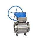 China 150LB 10 '' ASTM B381 F2 Kugelhahn RPTFE Sitz RF Flansch Vollanschluss Schwimmschneckengetriebe Handradkugel Hersteller