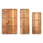 China Custom Acacia Wood Tray Christmas Cookies Platters Serving Tray for Party manufacturer