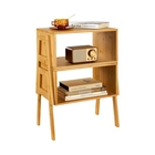 Chine Table table de chevet empilable en gros en bambou, tables de fin de salon en bois fabricant