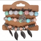 الصين 2018 Fashion Vintage Ethnic Elasticity Marble Beads Bracelet Shenzhen Supplier الصانع