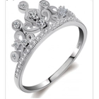 الصين 2018 Hot Selling Fashion Princess Tiara Wedding Finger Rings Copper Engagement Ring Sliver 925 الصانع