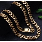 China China Jewelry Wholesale Stainless Steel 18K Gold Plated Cuban Link Chain Jewelry Set manufacturer