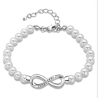 الصين Elegance Adjustable Infinity White Pearl Bracelet Supplier in China الصانع