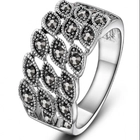 China Fashion 925 Silver Jewellery Ring Black Marcasite Ring Manufacturer China manufacturer