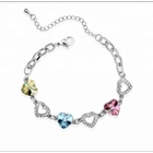 الصين Fashion jewelry gold plated crystal bead love bracelet for women الصانع
