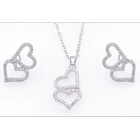 الصين Latest Design Chic Girl Heart Shape Silver Plated Necklace Earring Jewelry Set Supplier الصانع
