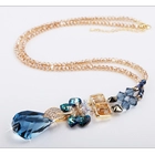 China Long Crystal Plating 18K Gold Necklace for Woman Cloth Chain Necklace Manufacturer from China manufacturer