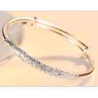 China White 9999 Sterling Silver Rose Pattern Bracelet Supplier China manufacturer