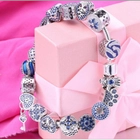 الصين Wholesale Original 925 Sterling Silver Blue CZ Beads Bracelets Making Jewelry for Women الصانع