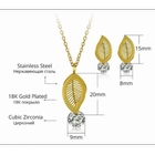 China Zircon Creative Fashion Women Gold Simple Leaf Jewelry Set Manufacturers Custom Stainless Steel Jewelry Sets manufacturer