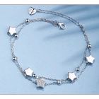 الصين fashionable jewelry charm bracelet S925 sterling silver double layers stars chain bangle for girlfriend gift الصانع