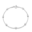 China 925 Sterling Silver 1.4 Singapore Chain Bracelet Size with 4 mm Ball Beads China Factory manufacturer