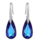Cina 925 Sterling Silver Crystals Teardrop Hook Dangle Earrings Wholesale in China produttore