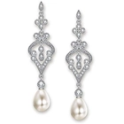 China 925 Sterling Silver Freshwater Cultured Pearl Teardrop Dangle Earrings for Christmas Promotion manufacturer