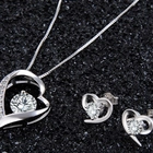 China 925 sterling silver wedding heart zircon wholesale women jewelry set supplier china manufacturer
