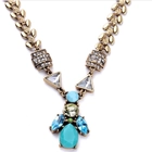 China Blue Shinny Crystal Classical Necklace Modern Pendant Necklace for Wemen /Grils manufacturer