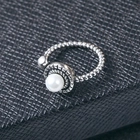 الصين China Supplier single pearl black silver adjustable classic ring for girls الصانع