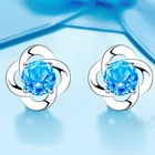 중국 Christmas Gift 925 Sterling Silver Crystal Stud Earrings Manufacturer Woman Earrings 제조업체
