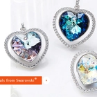 China Custom Crystals Jewelry 925 Sterling Silver Heart Pendant Necklace Supplier Shenzhen fabricante