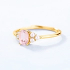 الصين Dainty petite white gold topaz pearl jewelry sterling silver cluster ring manufacturer oem الصانع