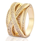 China Fashion Latest Designs Gold Plated CZ Wedding Rings for Women & Men's New Model Promise Jewelry manufacturer