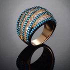 China Gold White Blue Zircon Stone Women Men Ring Manufacturer in China manufacturer