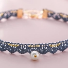 China High Quality Manufacturer Zinc Alloy Lace Necklace with Artificial pearls pendant manufacturer